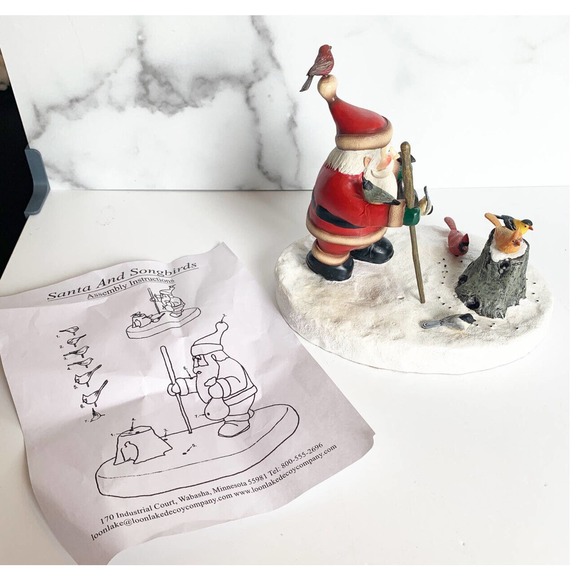 Loon Lake Decoy Co Santa Feeding Birds Sculpture Figurine Sam Nottleman Ltd - Picture 12 of 14